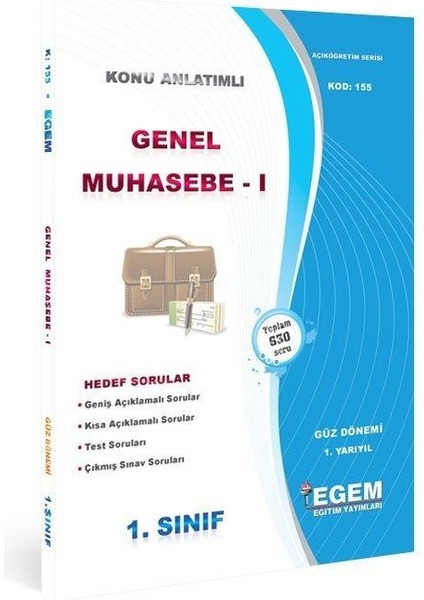 1. Sınıf 1. Yarıyıl Genel Muhasebe 1 K. A Güz Dönemi