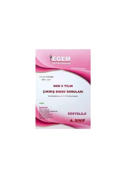 4. Sınıf 8. Yarıyıl Sosyoloji Çıkmış Sorular Bahar Dönemi