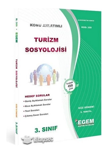 3. Sınıf 5. Yarıyıl Turizm Sosyolojisi K. A Güz Dönem