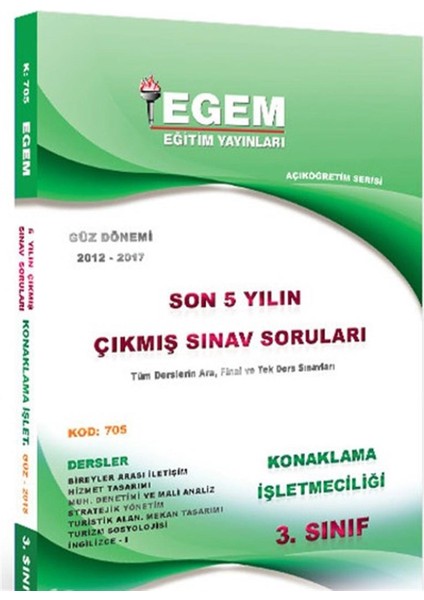 3. Sınıf Konaklama İşle Son 6 Yıl Çıkmış Sorular Güz