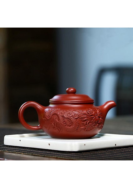 Yixing Çay Pot Dragon Desen Mor Kil Çaydanlıklar Güzellik Su Isıtıcısı Çay Töreni Özelleştirilmiş El Yapımı Dahongpao Authentic | Çaydanlıklar fiyatları
