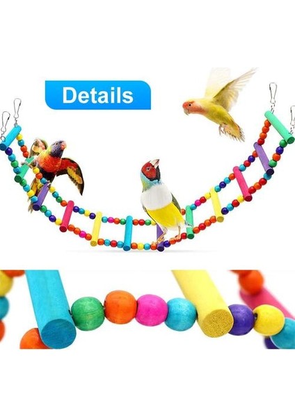 3 Paketler Papağan Oyuncaklar ve Kuş Aksesuarları Kuş Pet Renkli Kombinasyon Kuş Oyuncakları Için Çok Renkli Merdiven Parakeet Budgie Kafes | Kuş Oyuncakları fiyatları