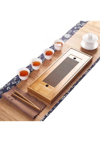 Bambu Çay Tepsileri Çin Çay Servik Kung Fu Çay Tepsileri Çevre Dostu ve Yüksek Masa Su Depolama Tepsileri Kuru Kabarcık Masası | Çay Tepsileri