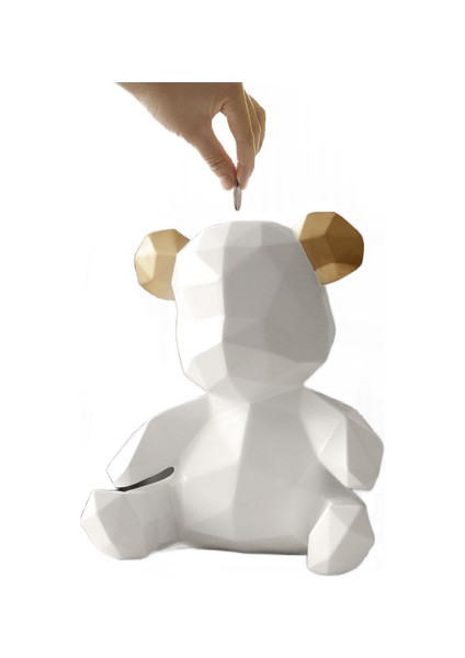 Teddy Bear Figürinler Para Kutusu Hediye Düğün Saklama Kutusu Para Çocuklar Için Paraları Tutucular Kutusu Çocuk Oyuncak Coin Bank (16 * 18 * 12 cm) (Yurt Dışından)