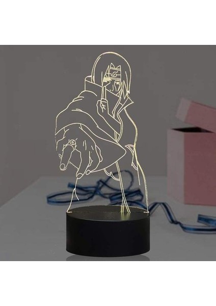 Naruto LED Gece Lambası Itachi Karikatür Gece Lambası Çocuklar Bebek Uchiha Sasuke Kakashi Şekil Karikatür Işık 16 Renkler Masa Lambası Dokunmatik Uzaktan Devam