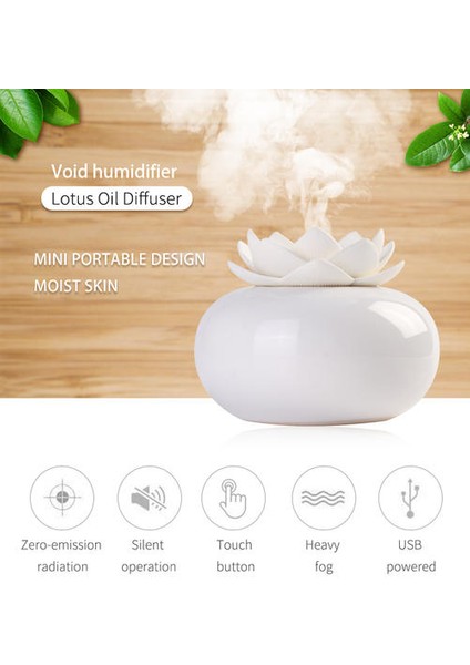 Lotus Çiçeği Aromaterapi Seramik Ultrasonik Aroma Nemlendirici Hava Difüzör Basitlik Arıtma Uçucu Yağ Difusor De | Nemlendiriciler fırsatları
