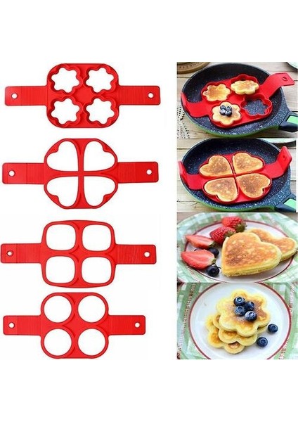 (1 Adet Yumurta Kalıbı) Yumurta Gözleme Halkası Yapışmaz Gözleme Makinesi Kalıp Silikon Yumurta Ocak Mutfak Fırında Aksesuarlar Için Kızarmış Yumurta Şakacı Omlet Kalıpları
