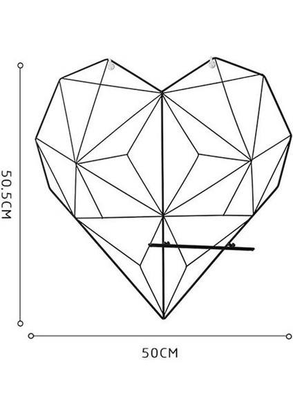 Demir Kalp Şekli Gridpicture Raf Fotoğraf Kartpostal Tutucu Depolama Raf Ev Dekor Duvar Asılı Mesh Panel