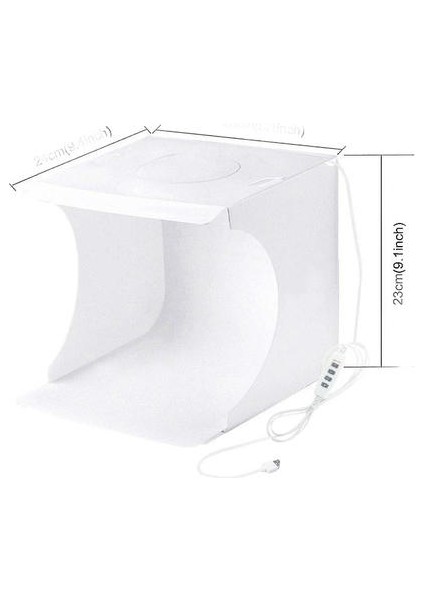 8.7 Inç Taşınabilir Işık Kutusu Fotoğraf Stüdyosu Yumuşak Kutu (Yuvarlak LED Panel)