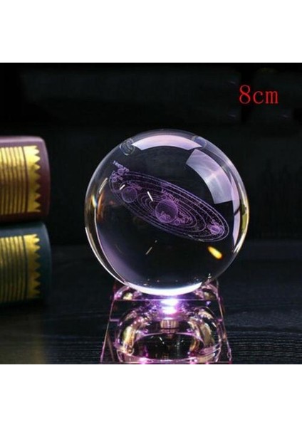 3D Oyma Güneş Sistemi Kristal Top Minyatür Güneş Sistemi Gezegen Net Model