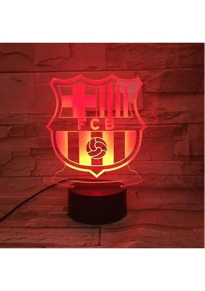 Fc Barcelona USB 3D Anime Gece Işık Atmosferi LED Masa Lambası