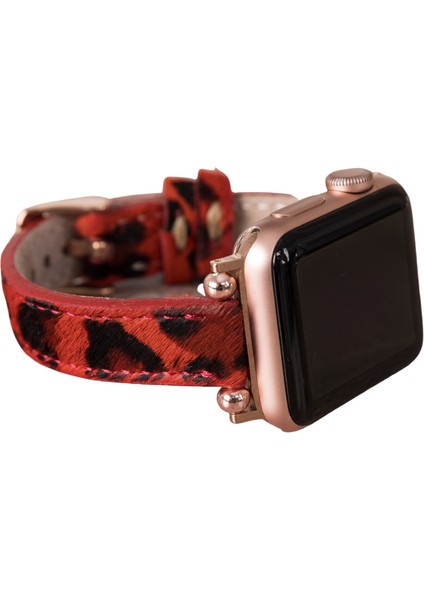 Apple Watch Uyumlu Deri Kordon 38-40-41MM Ferro Leopar LEO55
