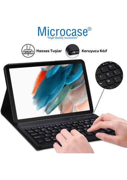 Samsung Galaxy Tab A8 SM-X200 10.5 (2021) Bluetooth Klavyeli Standlı Kılıf - Bkk1