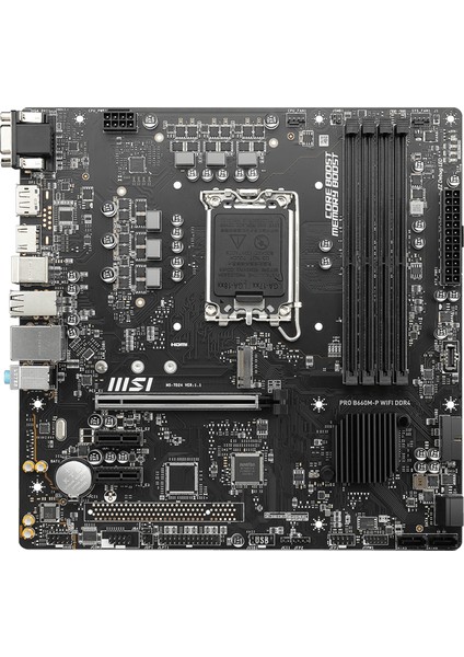 MB Pro B660M-P Wıfı Ddr4 Soket 1700 Ddr4 4600(OC) Pcı-E Gen 4 ,hdmı VGA Dp M.2 Usb3.2 Matx