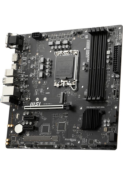 MB Pro B660M-P Wıfı Ddr4 Soket 1700 Ddr4 4600(OC) Pcı-E Gen 4 ,hdmı VGA Dp M.2 Usb3.2 Matx