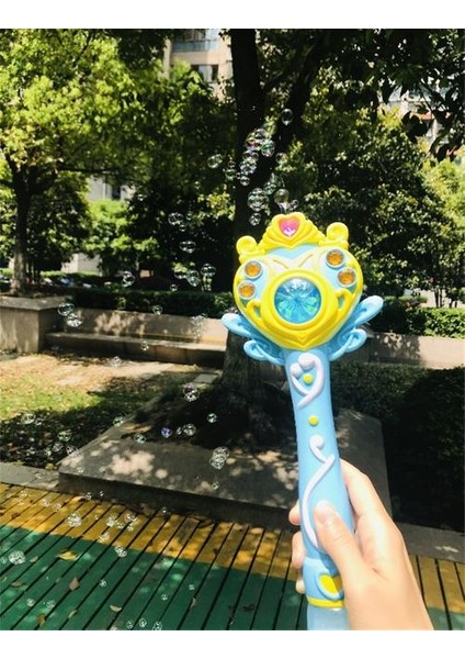 Çocuklar Sihirli Değnek Parti Su Kabarcık Makinesi Tabancası Blower Oyuncak Elektrikli Sihirli Düğün Sabunu Kabarcık Pomperolar Çocuklar Için Açık Oyuncak | Kabarcıklar (Mavi) (Yurt Dışından)