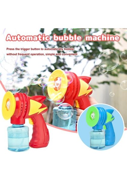 Çocuklar Sevimli Komik Kırmızı Karikatür Otomatik Elektrikli Kabarcık Makinesi Blower Kolu Pil Powered Açık Spor Sabun Kabarcık Makinesi Oyuncak | Kabarcıklar (Mavi) (Yurt Dışından)