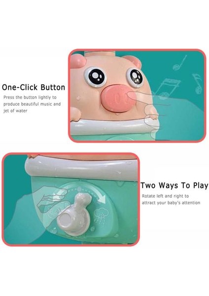 Bebek Banyo Otomatik Yağmurlama Su Karikatür Piggy Çocuk Duş Elektrikli Oynatabilir Açı Su Geçirmez Vantuz Oyuncaklar | Banyo Oyuncak (Mavi) (Yurt Dışından)