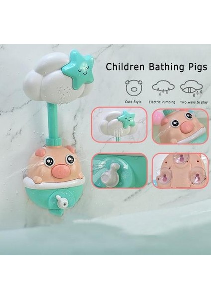 Bebek Banyo Otomatik Yağmurlama Su Karikatür Piggy Çocuk Duş Elektrikli Oynatabilir Açı Su Geçirmez Vantuz Oyuncaklar | Banyo Oyuncak (Mavi) (Yurt Dışından) fırsatları