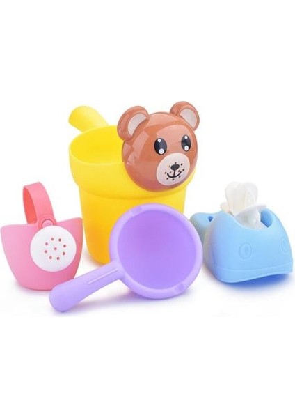 4 Adet Çocuk Kum Oyna Banyo Su Oyuncakları Karikatür Erkek ve Kız Ördek Ayı Duş Bebek Sulama Pot Set Plaj Güvenli Komik Çocuk Oyuncakları AA50 | Banyo Oyuncak (Yurt Dışından)