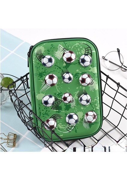 Futbol Topu Desenli Kalem Kutu - Yeşil (Yurt Dışından)