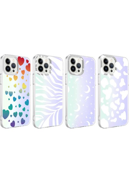 Apple iPhone 13 Pro Max Kapak Inek Desenli Fosforlu Silikon Kılıf