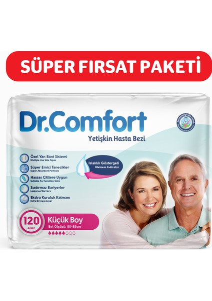 Yetişkin Bel Bağlamalı Hasta Bezi Small 30'Lu 4 Paket 120 Adet