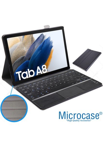 Samsung Galaxy Tab A8 SM-X200 10.5 (2021) Bluetooth Klavye + Touchpad Standlı Kılıf - Bkk2