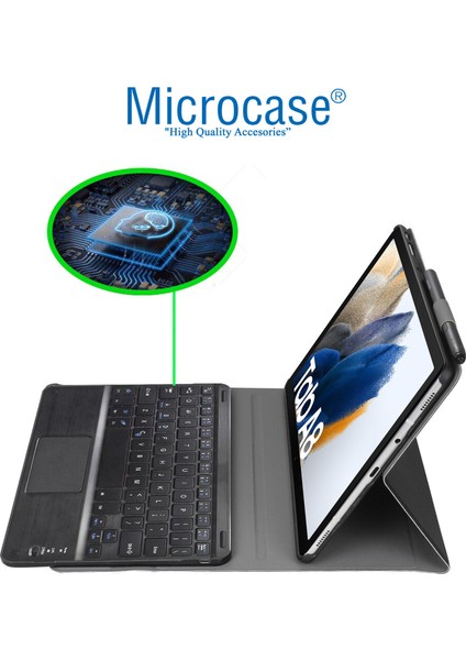 Samsung Galaxy Tab A8 SM-X200 10.5 (2021) Bluetooth Klavye + Touchpad Standlı Kılıf - Bkk2