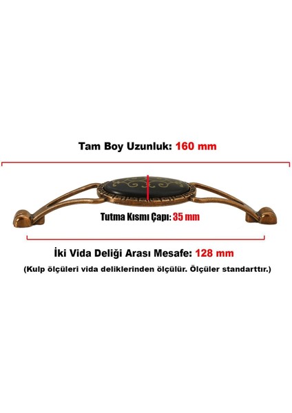Çekmece Dolap Kapak Kulpu Kulbu Antik Bakır Metal Kulp 128 mm modelleri