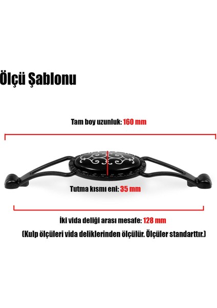 Çekmece Dolap Kapak Kulpu Kulbu 128 mm Siyah Metal Kulp fırsatları