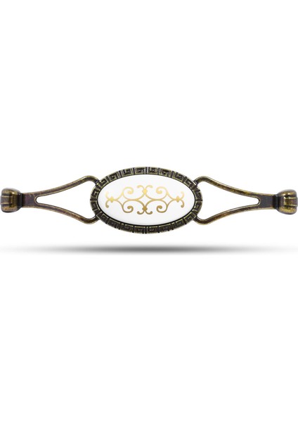 Seçil Çekmece Dolap Kapak Kulpu Kulbu Antik Sarı Metal Kulp 128 mm