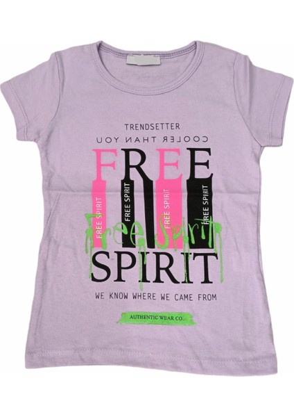 Kız Çocuk Free Spirit Yazı Desenli Tişört