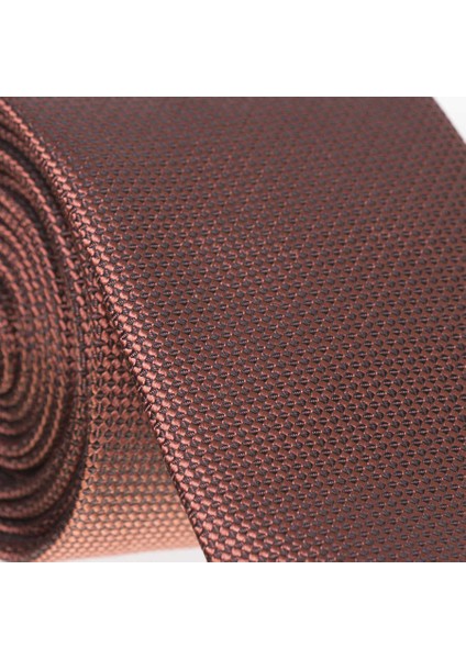 Kiremit Slim Fit Düz Renk Dokuma Kravat / Ddk-04