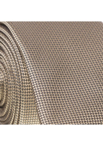 Gold Slim Fit Düz Renk Dokuma Kravat / Ddk-16