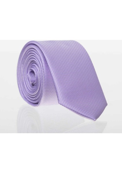 Lila Slim Fit Düz Renk Dokuma Kravat / Ddk-17