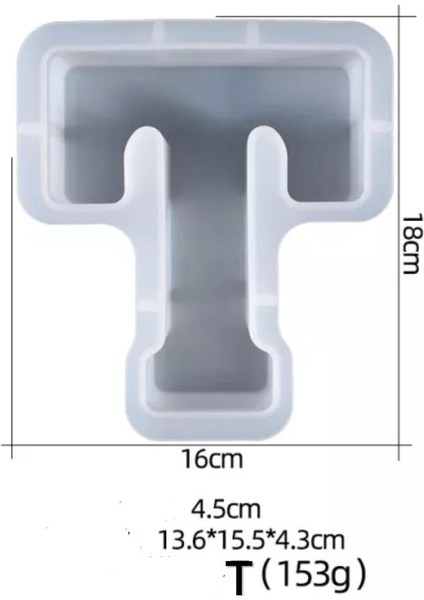 Büyük Reçine Epoksi Silikon Kalıp Big Boy Harf - T