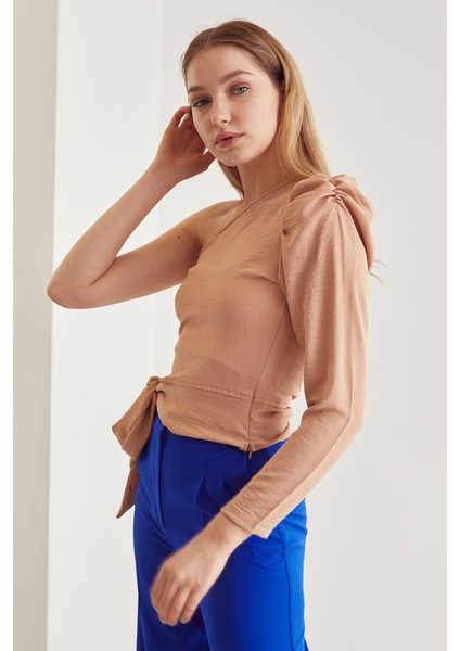 Tek Omuz Bluz-Camel fırsatları