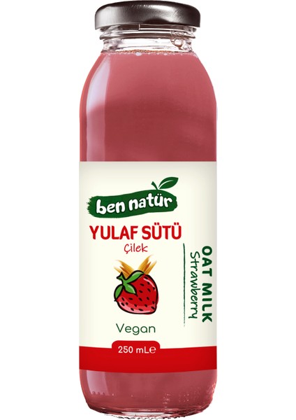 Ben Natür Çilekli Yulaf Sütü 12 x 250 ml