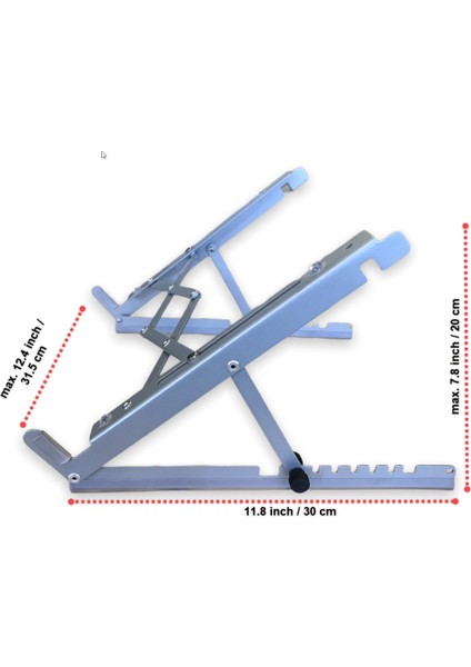 Katlanabilir, Çelik Laptop Standı Soğutucu Yükseltici Notebook/dizüstü/tablet Tüm Ekranlarla Uyumlu