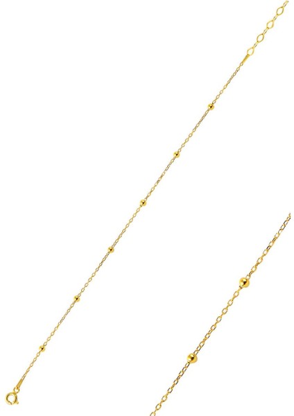 925 Ayar Gümüş Top Top Model Gold Renk Bileklik fiyatları