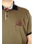 Büyük Beden T-Shirt Polo Stay Positive 21309 Haki 2
