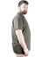 Büyük Beden T Shirt Polo Likralı Süprem Nakış 21554 Haki 2