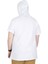 Büyük Beden T-Shirt Kapşonlu Barcode 22178 Beyaz 4