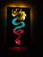 3D Ejderha Silüet LED Işıklı Ahşap Tablo 50X35CM 5