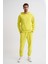 Kapüşonlu Uzun Kollu Erkek Sweatshirt - Sarı Sarı - Xl 1