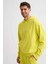 Kapüşonlu Uzun Kollu Erkek Sweatshirt - Sarı Sarı - S 3