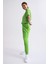 Cepli Regular Fit Bağcıklı Kadın Eşofman Altı - Yeşil Yeşil - M 4