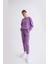 Cepli Regular Fit Bağcıklı Kadın Eşofman Altı - Mor Mor - Xl 4