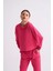 Uzun Kollu Kadın Crop Sweatshirt - Pembe Pembe - Xs 4